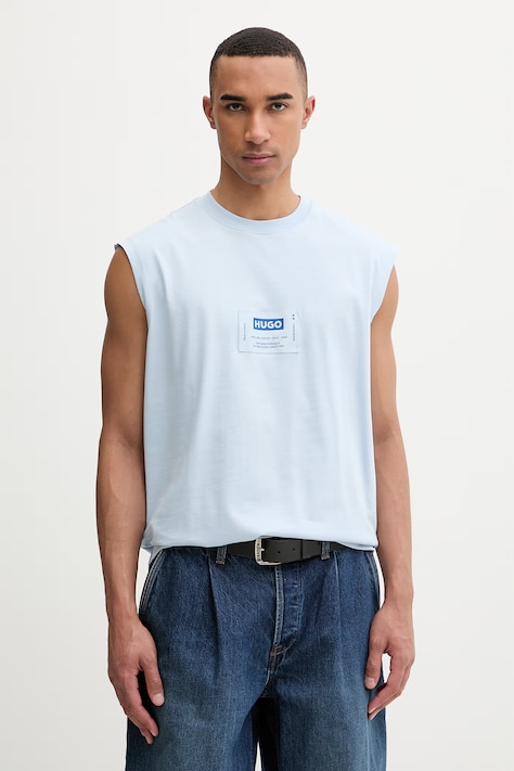 HUGO Blue top pánsky bavlnený Nurazak modrý 50557812