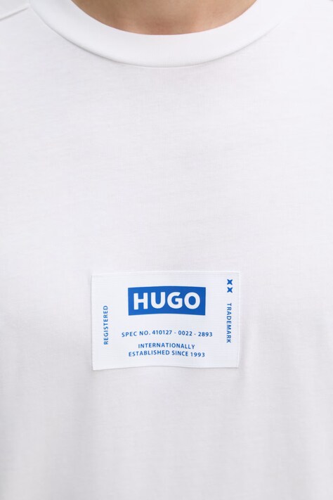 HUGO Blue футболка чоловіча бавовняна Nurazti — SS26-TSM1KI, білий — фото 5