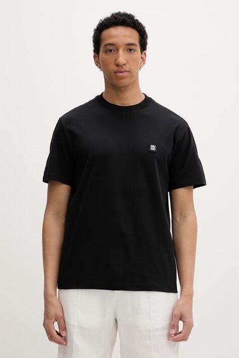 HUGO tricou bărbați din bumbac Drostee negru 50556580