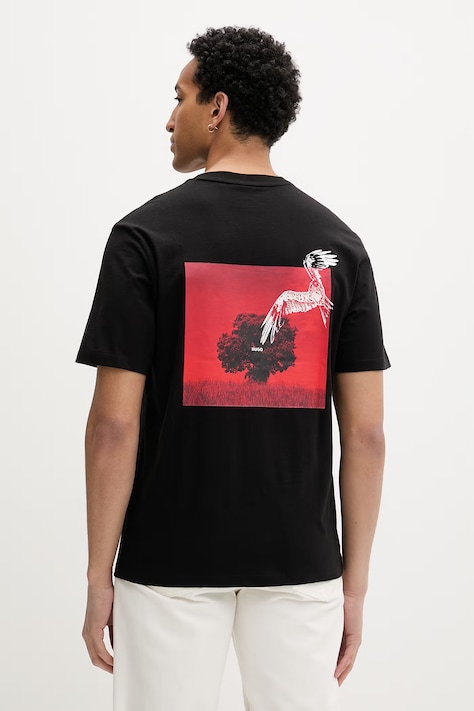 HUGO tricou pentru bărbați, din bumbac Derlyns negru 50557618