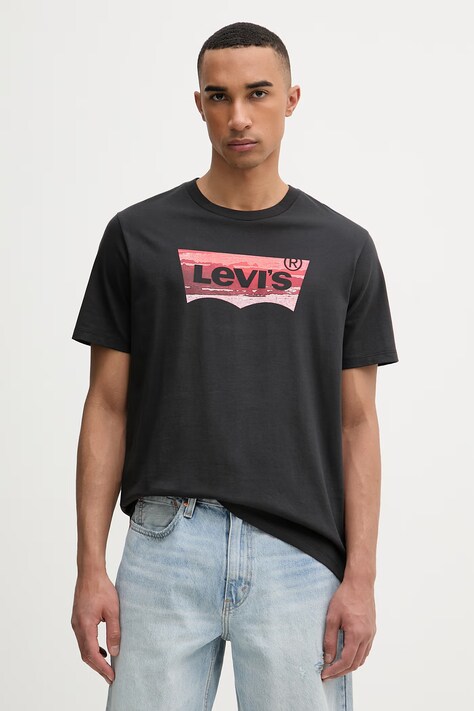Levi's t-shirt męski bawełniany GRAPHIC CREWNECK czarny 22491-2105