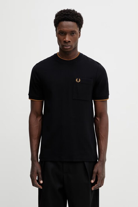 Fred Perry t-shirt bawełniany męski kolor czarny gładki M2395