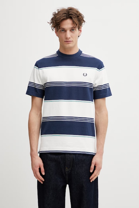 Fred Perry t-shirt bawełniany męski kolor granatowy wzorzysty M2410