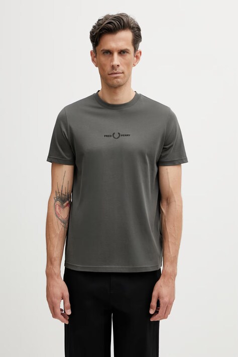 Fred Perry T-shirt męski bawełniany zielony M4580.148