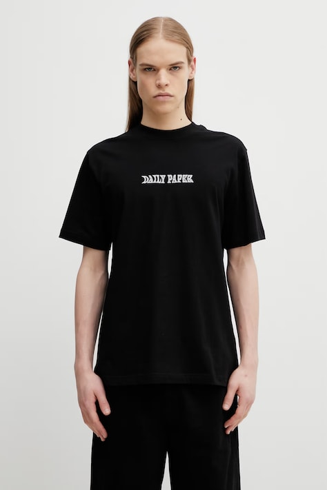 Daily Paper t-shirt bawełniany oil can męski kolor czarny z nadrukiem 2610040
