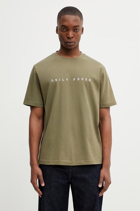 Daily Paper t-shirt bawełniany alias dias męski kolor zielony z aplikacją 2610051