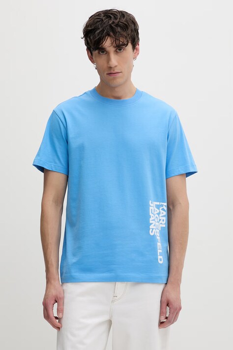 Karl Lagerfeld Jeans t-shirt męski bawełniany niebieski B2M17047