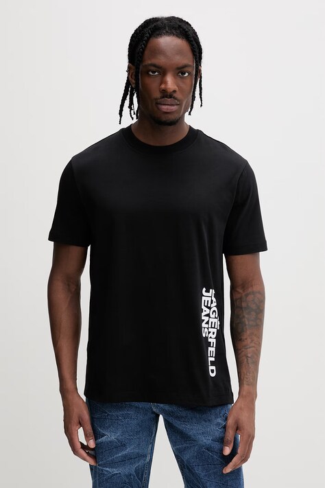 Karl Lagerfeld Jeans t-shirt męski bawełniany czarny B2M17047