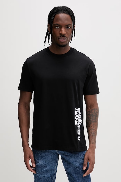 Karl Lagerfeld Jeans t-shirt męski bawełniany czarny B2M17047