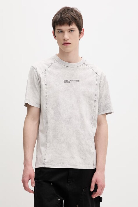 Karl Lagerfeld Jeans t-shirt męski bawełniany szary B2M17065