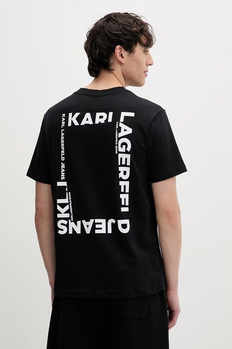 Karl Lagerfeld Jeans t-shirt męski bawełniany czarny B2M17090
