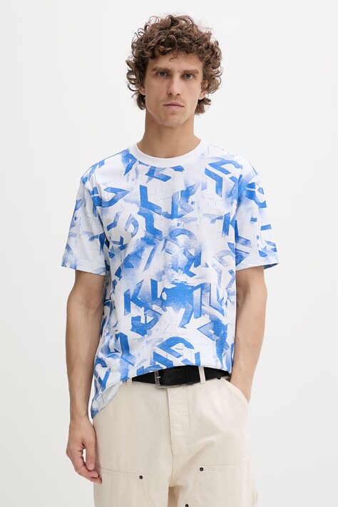 Karl Lagerfeld Jeans T-shirt męski bawełniany niebieski B2M17070