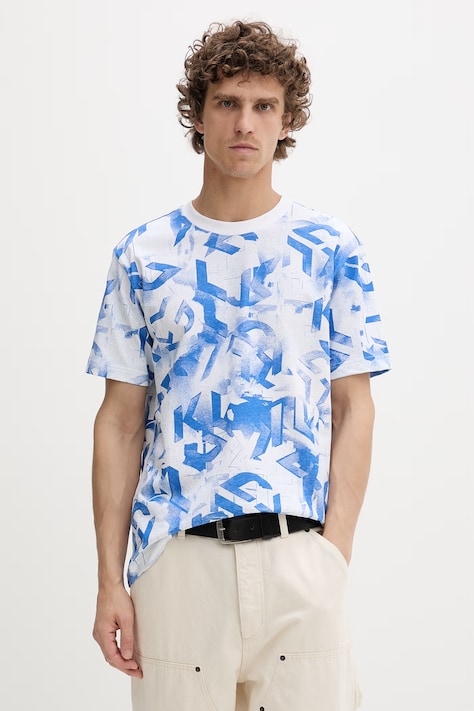 Karl Lagerfeld Jeans T-shirt męski bawełniany niebieski B2M17070