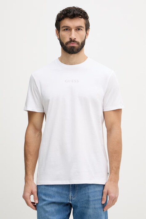 Guess T-shirt Ανδρικό βαμβακερό λευκό M6GI27 K3249