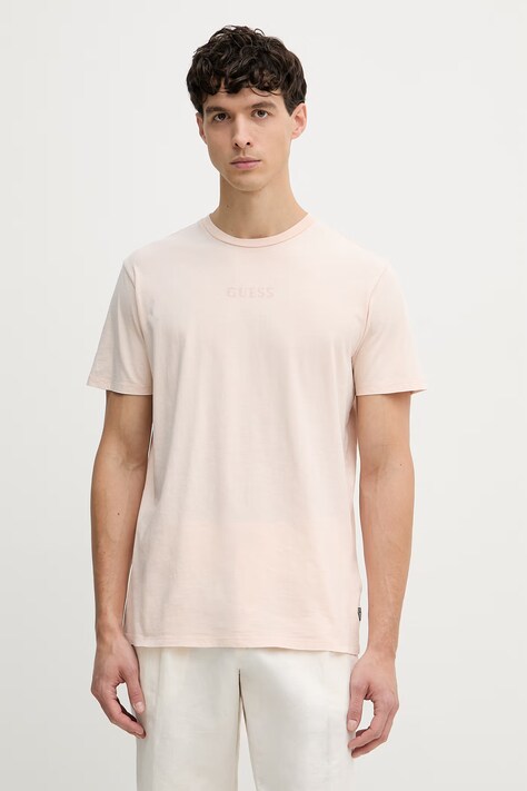 Guess t-shirt męski bawełniany pomarańczowy M6GI27 K3249