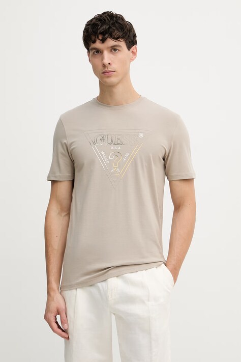 Guess t-shirt męski beżowy M6GI11 K2992
