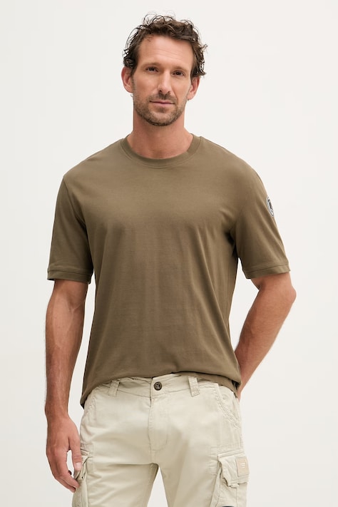 Blauer t-shirt męski bawełniany HANSON zielony BLUH02068