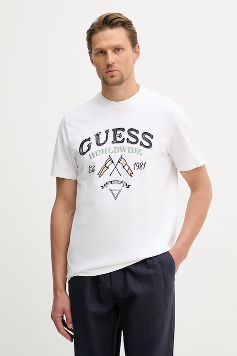 Guess tricou pentru bărbați, din bumbac alb M6GI06 K2917