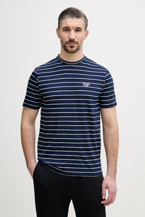 Guess tričko pánske bavlnené modré M6GI12 K2993