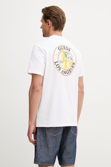 T-shirt męski bawełniany biały M6GI19 K3051