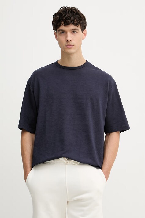 Guess kratka moška majica z bombažem mornarsko modra M6GP08 K3077