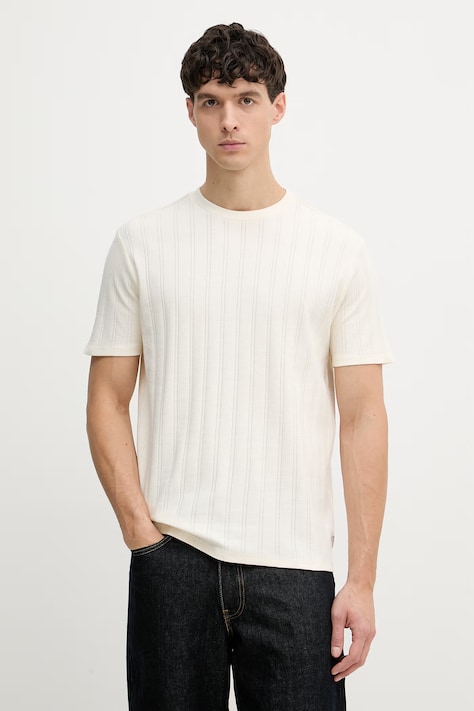 Guess t-shirt męski bawełniany beżowy M6GP29 K3188