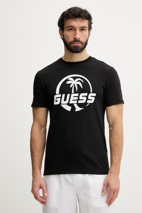 Guess Τοπ t-shirt ανδρικό βαμβακερό μαύρο F6GI00 J1314