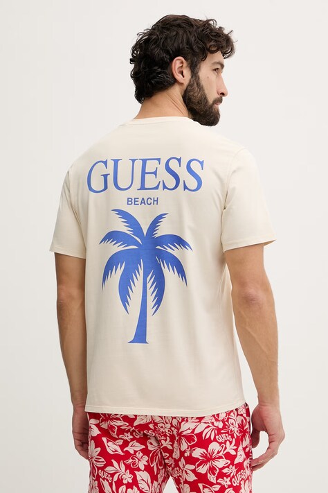 Guess tričko pánske bavlnené béžové F6GI10 KA260