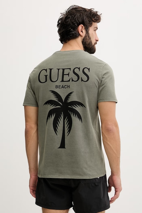 Guess tričko pánske bavlnené zelené F6GI10 KA260