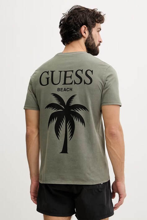 Guess tričko pánske bavlnené zelené F6GI10 KA260