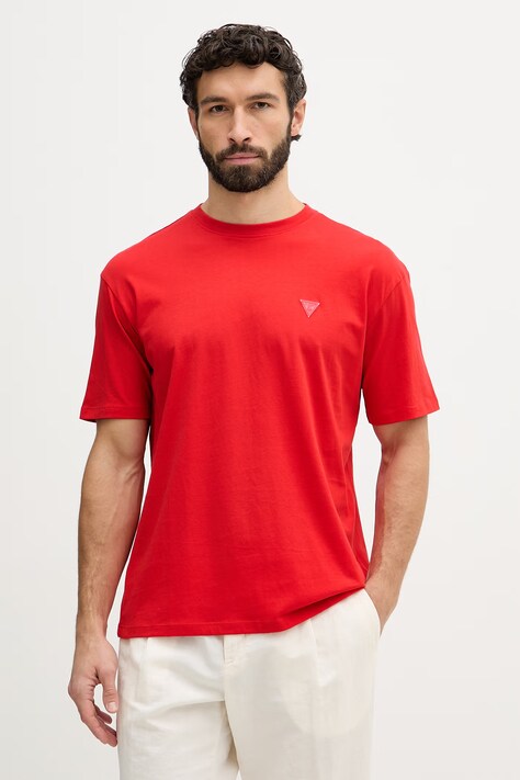 Guess T-shirt Ανδρικό βαμβακερό κόκκινο F6GI11 K8HM4
