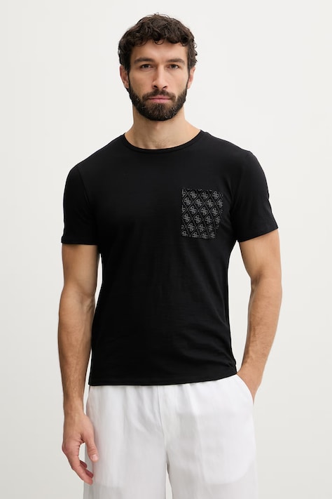Guess T-shirt ανδρικό βαμβακερό μαύρο F6GI12 K6XN4