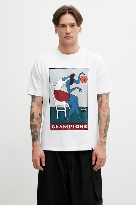 by Parra Champione футболка из хлопка для мужчин белая 55175