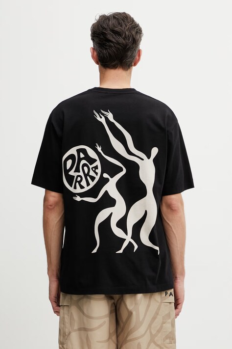 by Parra Play ball T-shirt bawełniany męski czarny 55272