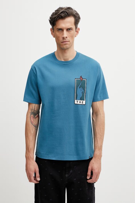 by Parra Hands of time T-shirt bawełniany męski niebieski 55285