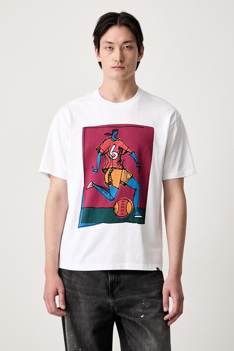 By Parra Kicked around T-shirt bawełniany męski biały 55455
