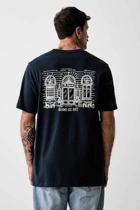 adidas Originals T-shirt męski bawełniany granatowy LE6045