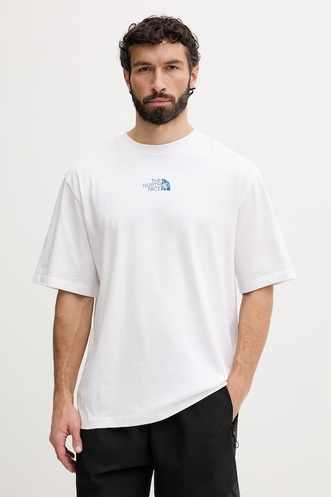 The North Face t-shirt męski bawełniany LIQUID LOGO biały NF0A8G9UFN41