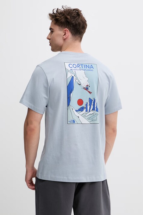 The North Face t-shirt męski bawełniany MOUNTAIN CELEBRATION niebieski NF0A8G9ZFM21