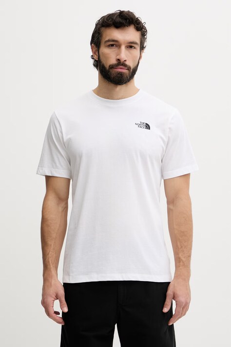 The North Face t-shirt męski z bawełną VERTICAL biały NF0A8GV1FN41