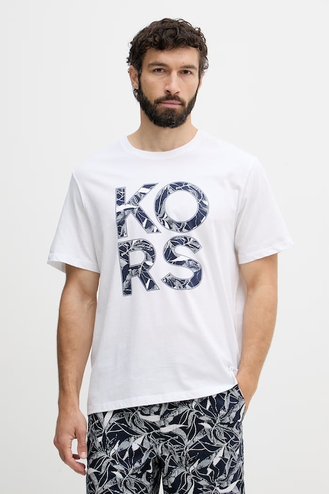 Michael Kors tricou pentru bărbați din bumbac alb CS652ZDFV4