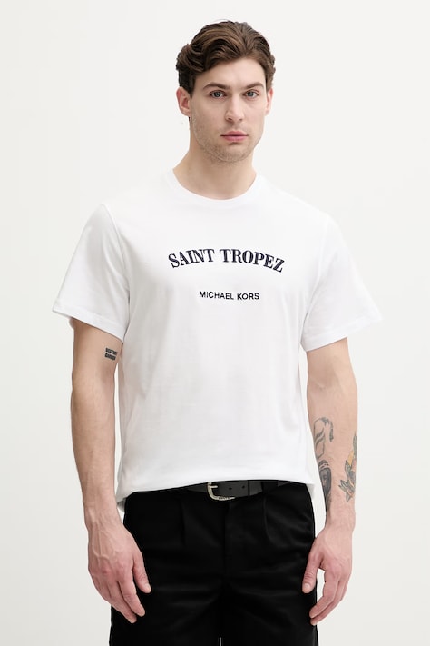 Michael Kors tricou pentru bărbați, din bumbac alb CS652XSFV4