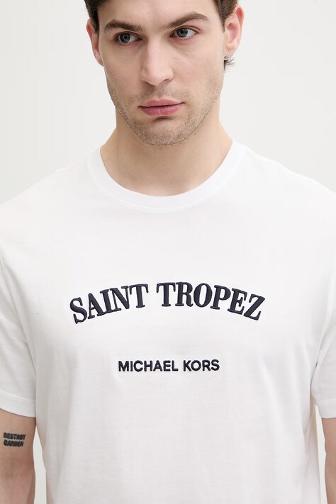 Michael Kors футболка чоловіча бавовняна — SS26-TSM1SE, білий — фото 4