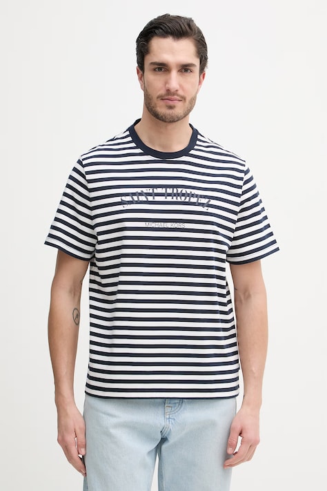 Michael Kors t-shirt bawełniany męski kolor granatowy wzorzysty CS652Y8FV4