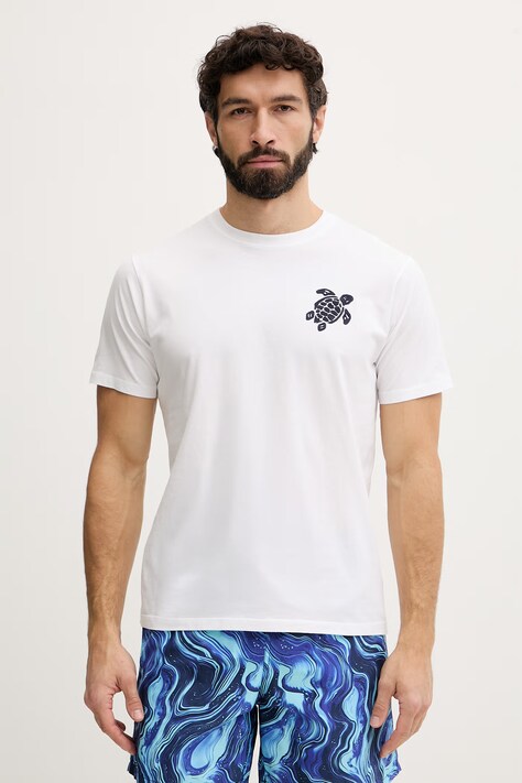 Vilebrequin t-shirt męski bawełniany PARTISOL biały PSLCM919