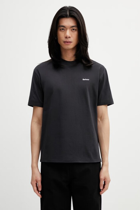 Barbour MTS1568BK31 T-shirt bawełniany męski czarny Dalton Logo