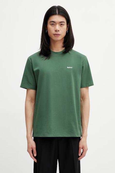 Barbour MTS1568GN18 T-shirt męski bawełniany zielony Dalton Logo OS