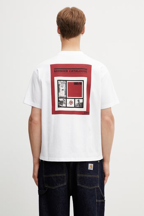 Barbour MTS1576WH11 t-shirt męski bawełniany biały 1966 Graphic OS