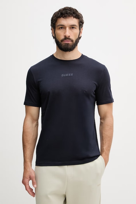 Guess T-shirt męski bawełniany AMBROGIO granatowy Z6GI06 K2847