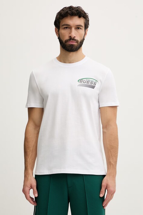 Guess t-shirt męski bawełniany LUPO biały Z6GI10 K2860